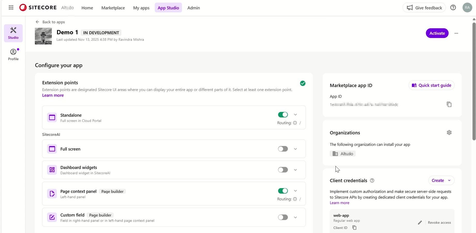 Configured Final View in App Studio - Sitecore Marketplace App Configured Final View in App Studio - Sitecore Marketplace App